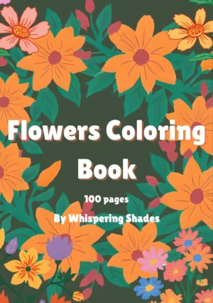 Colorful floral design for coloring book