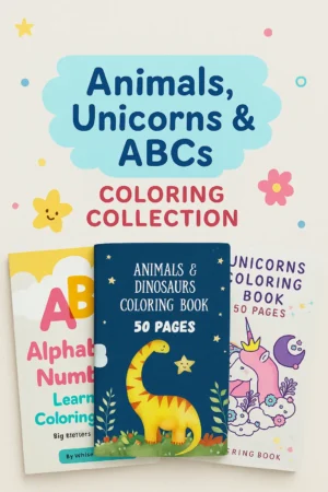 Animals, Unicorns & ABCs Coloring Collection!